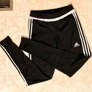 3 stripe Adidas joggers with Climacool and zipper pockets